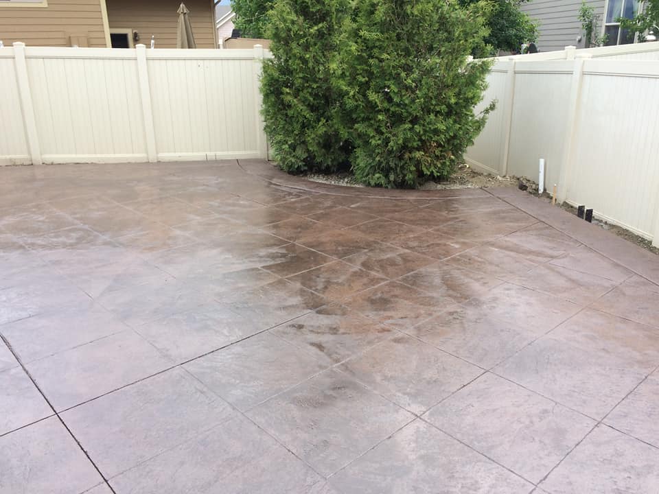Decorative Stamped Back Patio